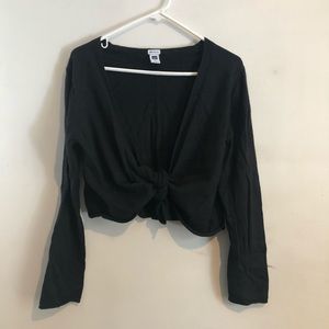 Gap, black, tie front, L